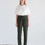 Herringbone Relaxed-Fit Tailored Cashmerino Wool Pants - Olive