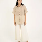 Oversized Textured Linen Shirt